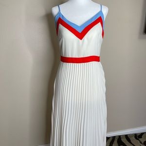 Banana republic white with red and blue striped Cletis skirt size 2